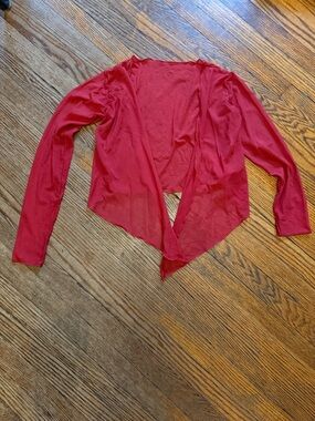 Women's Red mesh tie top Cardigan ballet sweater